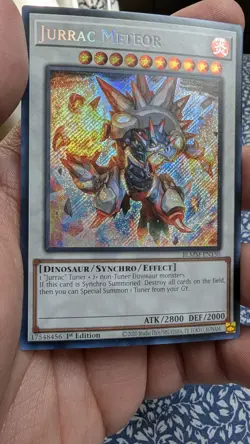 Jurrac Meteor Yu-Gi-Oh! BLMM-EN150 Secret Rare Holo 1st Edition Synchro Konami - Image 1