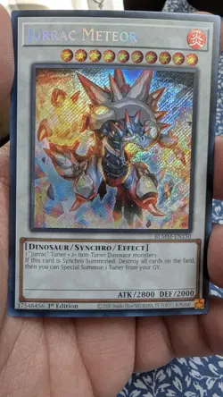 Jurrac Meteor Yu-Gi-Oh! BLMM-EN150 Secret Rare Holo 1st Edition Synchro Konami - Image 3