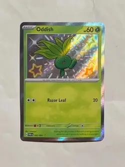 Oddish (Shiny Holo) Paldean Fates Pokemon Card NM 092/091 - Image 1