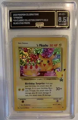 GMA 8.5 Pikachu Birthday Celebrations Holographic Pokemon Card - Image 1