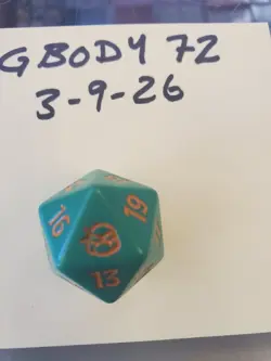 Teenage Mutant Ninja Turtles D20 Dice Green Orange TMNT RPG Gaming Die - Image 1