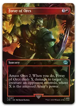 Foray of Orcs (Borderless) #417 (Foil) (NM) Lord of the Rings LTR Magic MTG - Image 1
