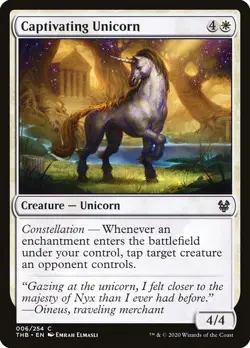 MTG Captivating Unicorn [Theros Beyond Death] Lightly Played Foil Magic - Image 1