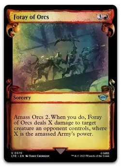 Foray of Orcs (Showcase Scrolls) #579 (Foil) NM Lord of the Rings LTR Magic MTG - Image 1