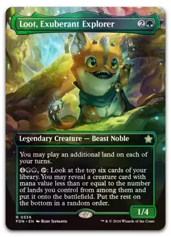 Loot, Exuberant Explorer (Borderless) #336 (Foil) (NM) Foundations FDN Magic MTG - Image 1