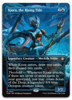 Kiora, the Rising Tide (Borderless) #309 (NM) Foundations FDN Magic MTG - Image 1