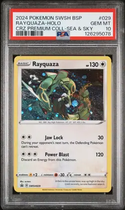 2024 POKEMON SWSH BLACK STAR PROMO #029 RAYQUAZA-HOLO PSA 10 - Image 1