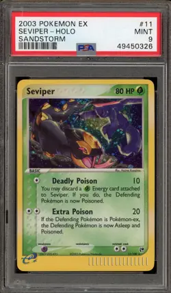 Pokemon Seviper EX Sandstorm Holo Rare #11 PSA 9 Mint - Image 1