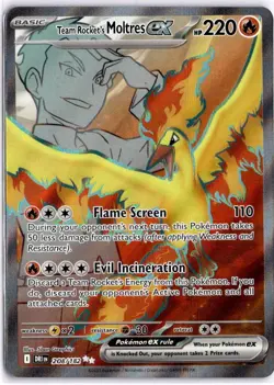 Team Rocket's Moltres ex 208/182 Destined Rivals Full Art Pokemon Card SV10 NM - Image 1
