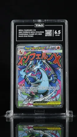 2025 Mega Charizard X ex Pokemon Mega Evolution Black Star Promos TAG 6.5 #023 - Image 1