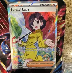 Pokemon TCG Parasol Lady Ultra Rare Full Art Holo 238/182 Paradox Rift English - Image 1