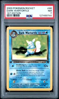 2000 POKEMON ROCKET 1ST EDITION #46 DARK WARTORTLE PSA 7 - Image 1