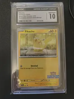 Pokemon Pikachu TCG Illustration Contest 2024 Promo Black Star - Image 1