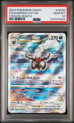 2023 Pokemon SWSH Crown Zenith #GG50 FA Darkrai VSTAR PSA 10 GEM MINT - Image 1