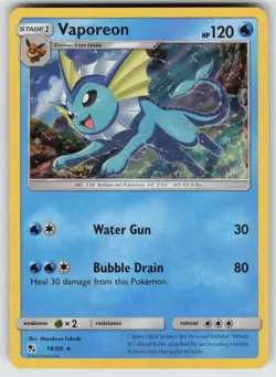 Vaporeon 18/68 Holo Rare Hidden Fates Pokemon Holo Near Mint - Image 1