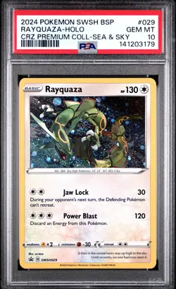 2024 POKEMON SWSH BLACK STAR PROMO #029 RAYQUAZA-HOLO PSA 10 - Image 1