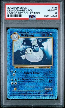 2002 POKEMON LEGEND COLL #40 DEWGONG REVERSE Holo FOIL PSA 8 POP 181 - Image 1