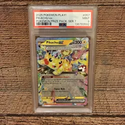 Pikachu ex 057/191 Stamped Pokemon Play! Prize Pack Series 7 2025 PSA 9 Mint - Image 1