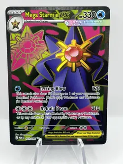 Pokemon Perfect Order Mega Starmie ex Secret Rare Holo Full Art 102/088 - Image 1