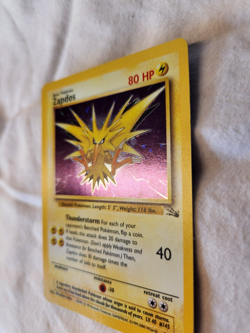 Zapdos 1999 Pokemon Fossil #15/62 Holo LP - Image 3