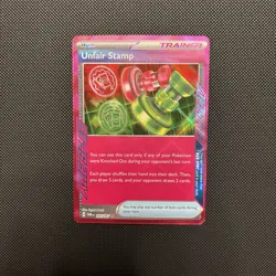 Unfair Stamp 165/167 Sv06 Twilight Masquerade Ace Holo Pokemon TCG NM Condition - Image 1