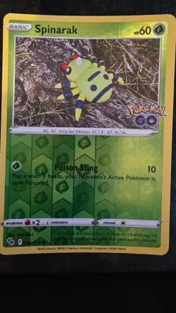 Spinarak Reverse Holo Pokemon GO 006/078 NM - Image 1