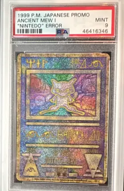 Nintendo Pokemon Ancient Mew Promo Nintedo Error Unnumbered Holo JP 1999 PSA 9 - Image 1