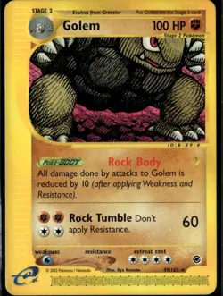 Golem 49 Rare Expedition 049/165 Fighting Pokemon Card - Image 1