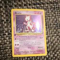 Pokemon Mewtu Base Set 010/102 Holo Rare German 1999 Psychic Card - Image 1