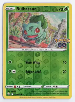 Bulbasaur 001/078 Pokemon GO Common Reverse Holo NM - Image 1