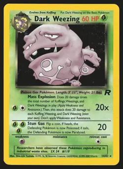 Team Rocket Dark Weezing (14) #14/82 Holo Rare Pokemon Card - Image 1