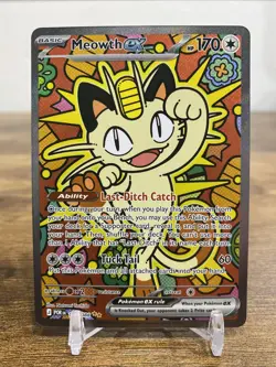Meowth ex 121/088 Me03: Perfect Order Holo Illustration Rare Pack Fresh Pokemon - Image 1