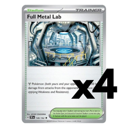 4x Full Metal Lab - 148/162 - SV05: Temporal Forces (TEF) Pokemon Playset x4 - Image 1