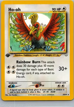 Ho-oh 18/64 Rare Neo Revelation Pokemon NM - Image 1