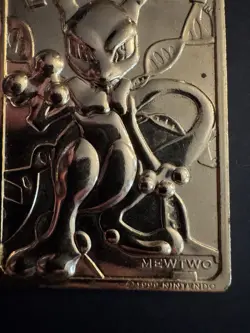 1999 Pokemon 23K Gold Plated Mewtwo #150 + Case Burger King Promo - Image 5