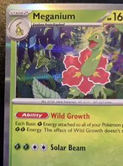 Meganium 010/132 Holo Rare Mega Evolution Pokemon TCG - Image 2