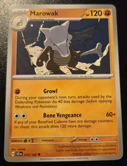 Marowak 073/142 Uncommon Scarlet & Violet: Stellar Crown Pokemon TCG - Image 1