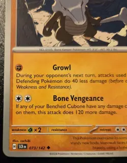Marowak 073/142 Uncommon Scarlet & Violet: Stellar Crown Pokemon TCG - Image 4