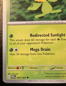 Sunflora 007/167 Uncommon Scarlet & Violet: Twilight Masquerade Pokemon TCG - Image 4