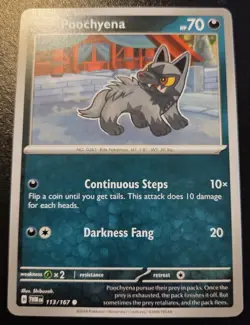 Poochyena 113/167 Common Scarlet & Violet: Twilight Masquerade Pokemon TCG - Image 1