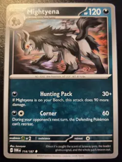 Mightyena 114/167 Uncommon Scarlet & Violet: Twilight Masquerade Pokemon TCG - Image 1