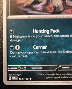 Mightyena 114/167 Uncommon Scarlet & Violet: Twilight Masquerade Pokemon TCG - Image 4