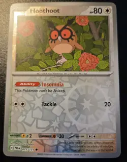 Hoothoot 077/131 Reverse Holo Common Prismatic Evolutions Pokemon TCG - Image 1