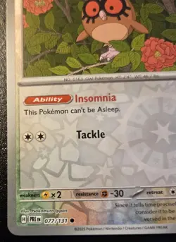 Hoothoot 077/131 Reverse Holo Common Prismatic Evolutions Pokemon TCG - Image 4