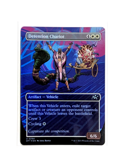 Detention Chariot U 0294 Borderless FOIL MTG Aetherdrift DFT EN NM/M - Image 1