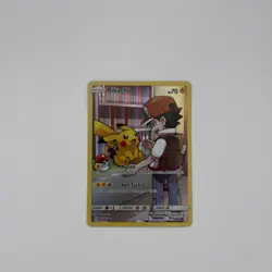 FULL ART Pikachu (Ash Art) SECRET RARE 241/236 Pokemon Cosmic Eclipse Holo - NM - Image 1