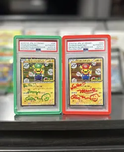 2016 Pokemon JPN XY Promo Mario Pikachu Holo FA #295 293 xy promo luigi pikachu - Image 1