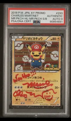 2016 Pokemon JPN XY Promo Mario Pikachu Holo FA #295 293 xy promo luigi pikachu - Image 3