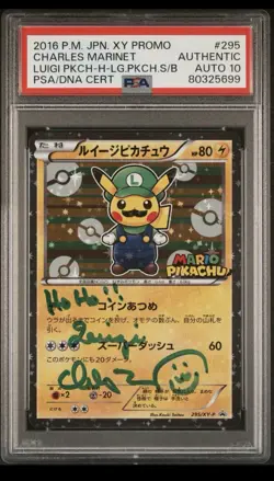 2016 Pokemon JPN XY Promo Mario Pikachu Holo FA #295 293 xy promo luigi pikachu - Image 4