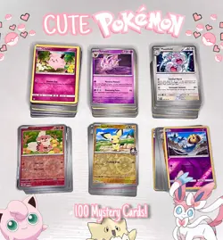 100 CUTE Pokemon TCG Card Lot! (80 Non Holo Cards + 20 Holo Cards) - Image 1